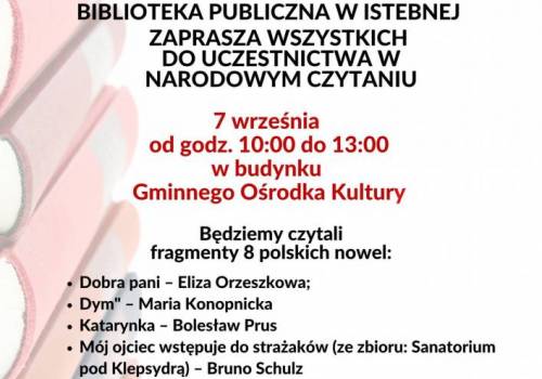 Narodowe Czytanie w Bibliotece Publicznej w Istebnej