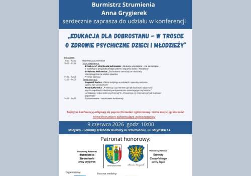 Konferencji pn. „Edukacja dla Dobrostanu – w trosce o zdrowie psychiczne dzieci i młodzieży”